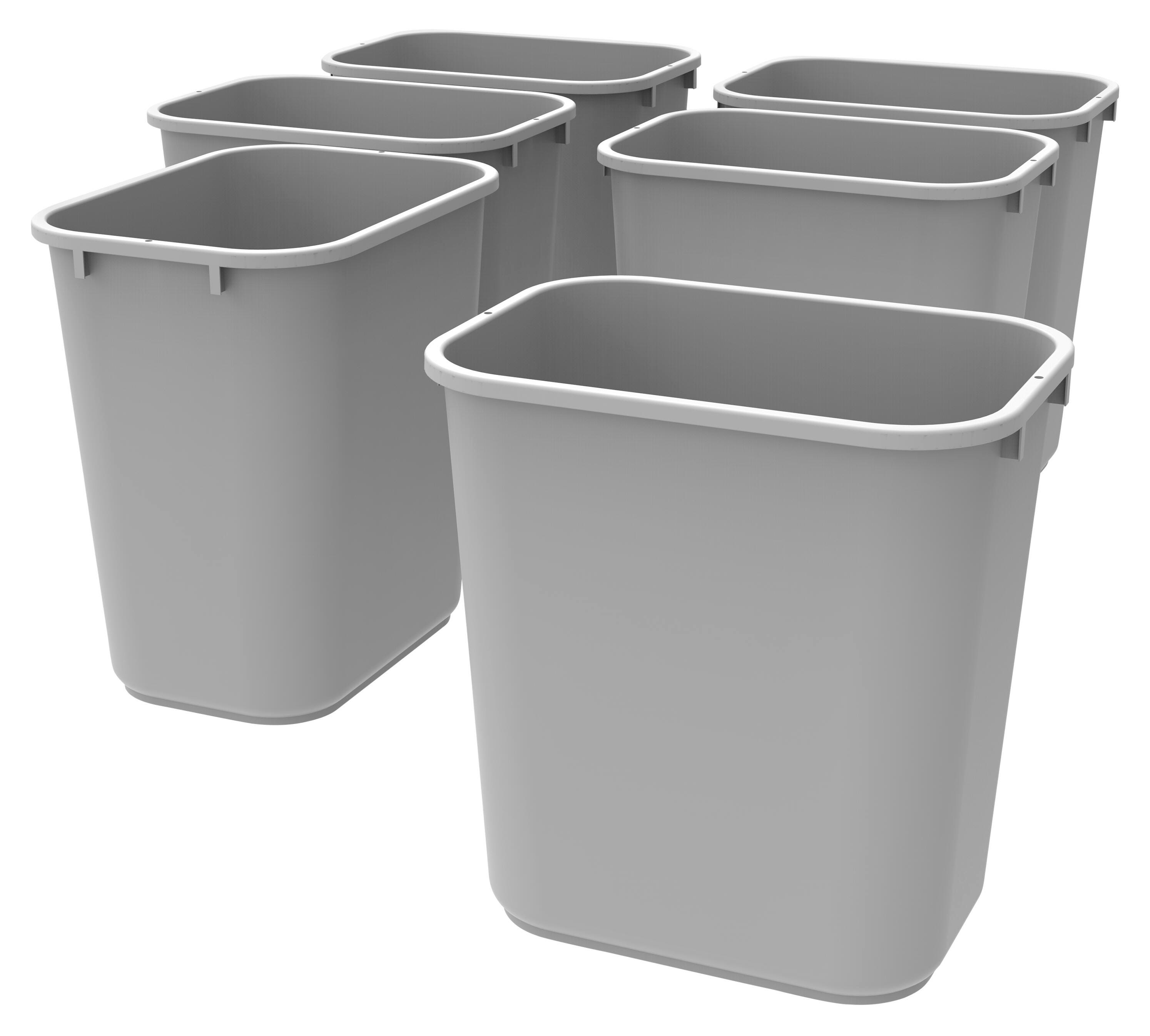 School Smart Indoor Waste Basket, 28 Quart, Gray, Case of 6 2011701